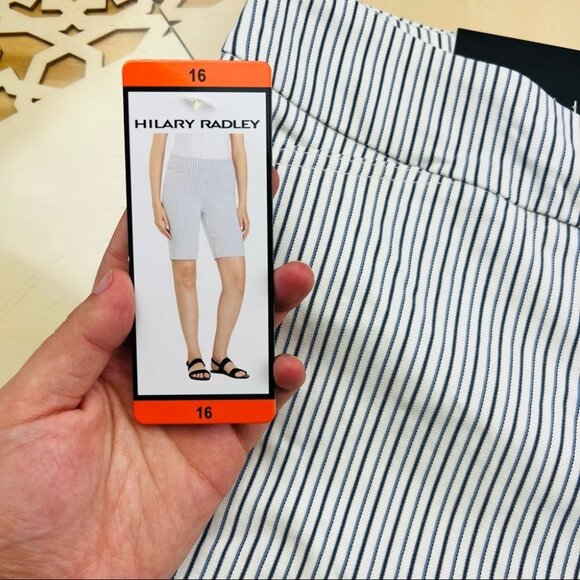 Hilary Radley Stripped Sit At Waist Bermuda Plus Size Women Short Size 16 - Picture 9 of 14